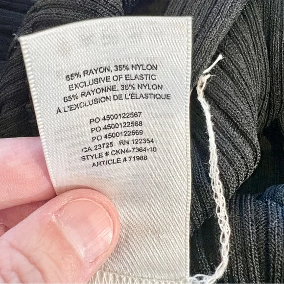 Wilfred Zeta Ribbed Midi Skirt w/ Slit Black L Aritzia Knit Pull On Minimalist - Picture 14 of 15